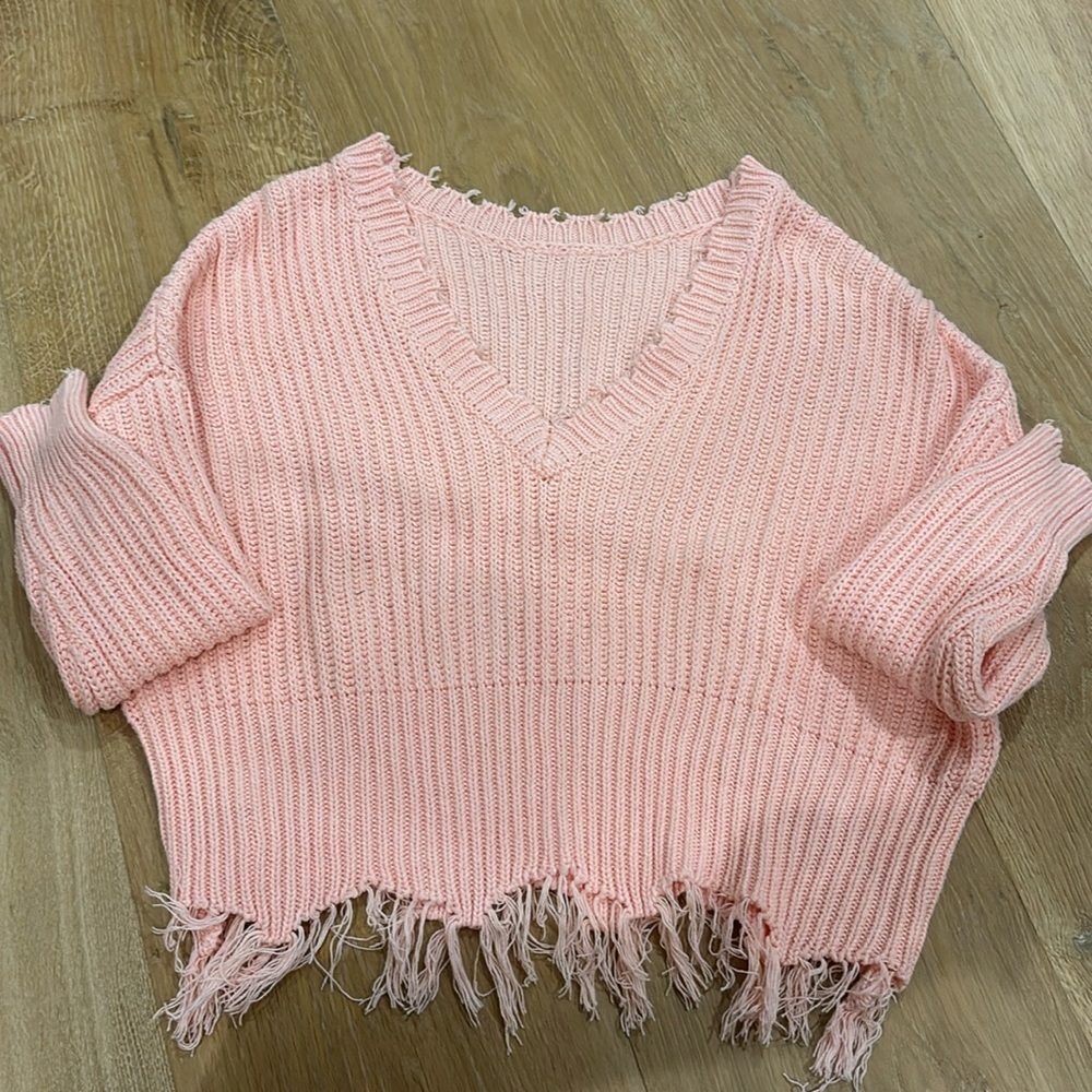 Light pink/coral cropped sweater